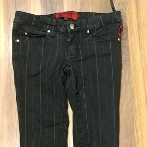 Tripp Pinstripe Pants Skinny Black Size 